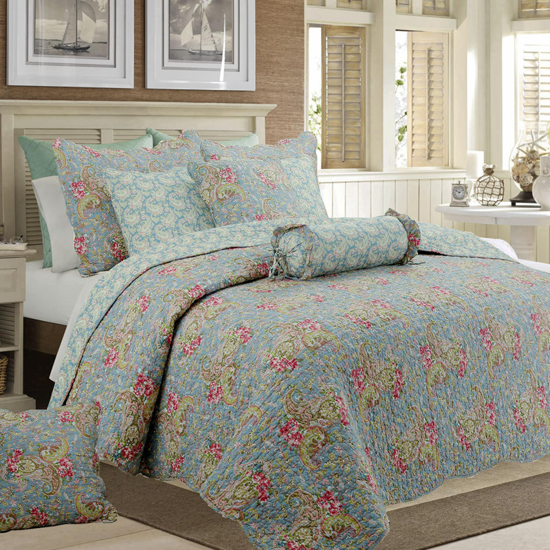 Cozy Line Home Fashion Floral Paisley Reversible Quilt Set & Reviews